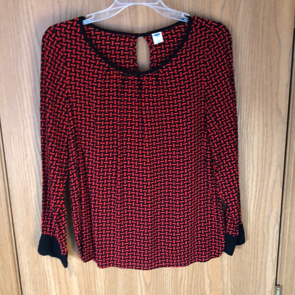 Beautiful black and red top.